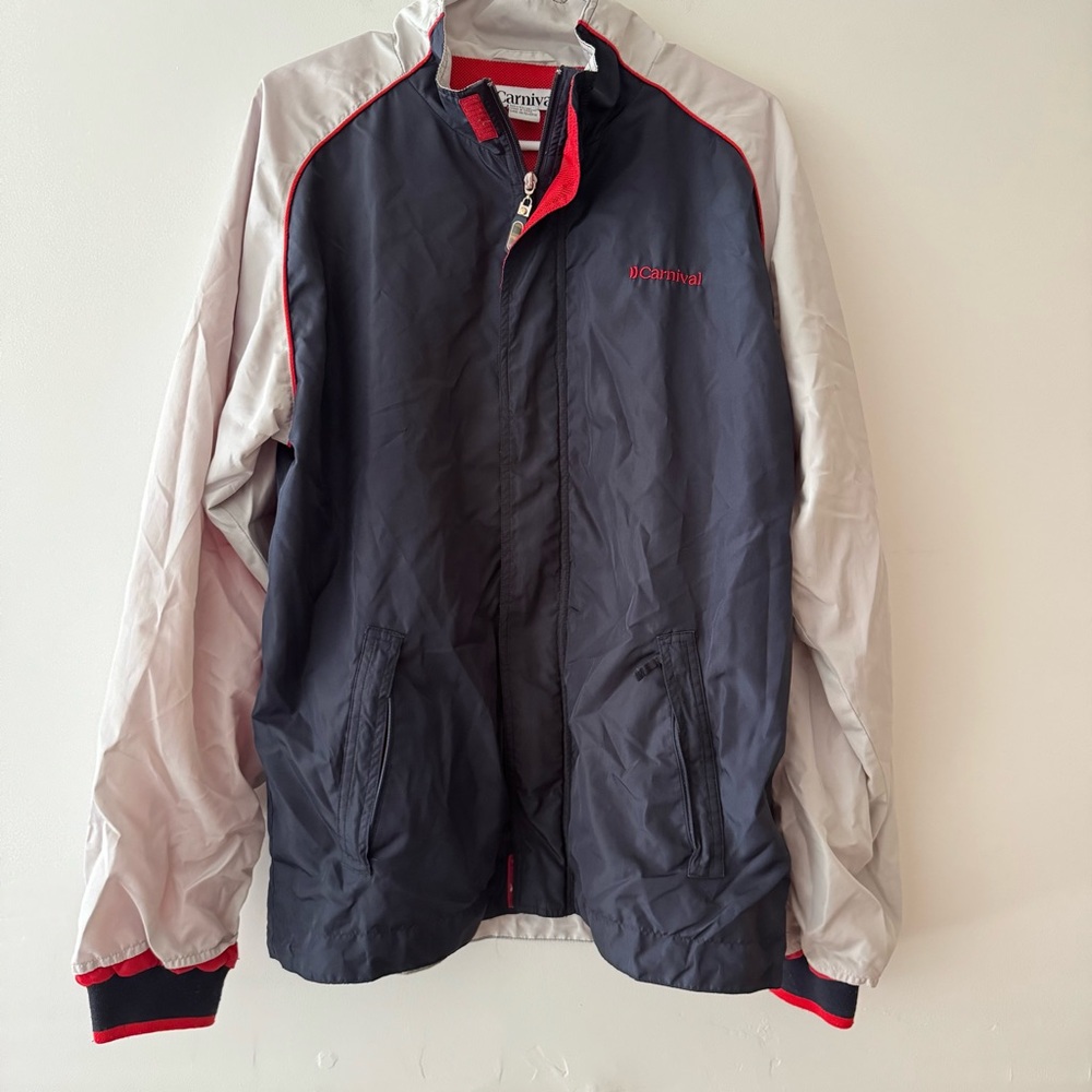 Carnival Cruise Men's Navy and White Windbreaker